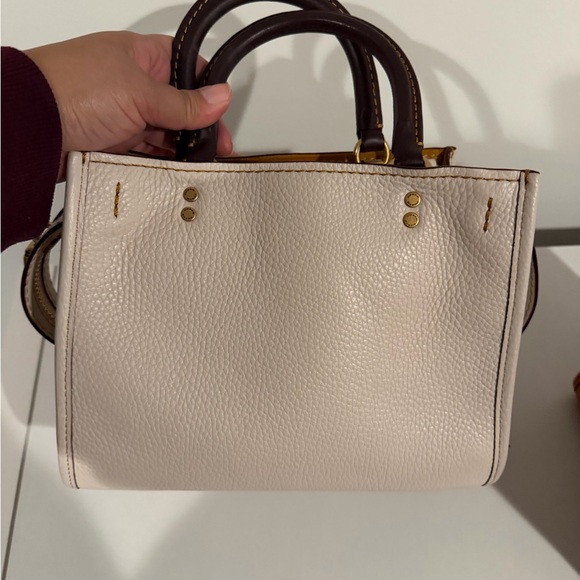 Coach Handbags - Coach Ivory and Chocolate Leather Satchel